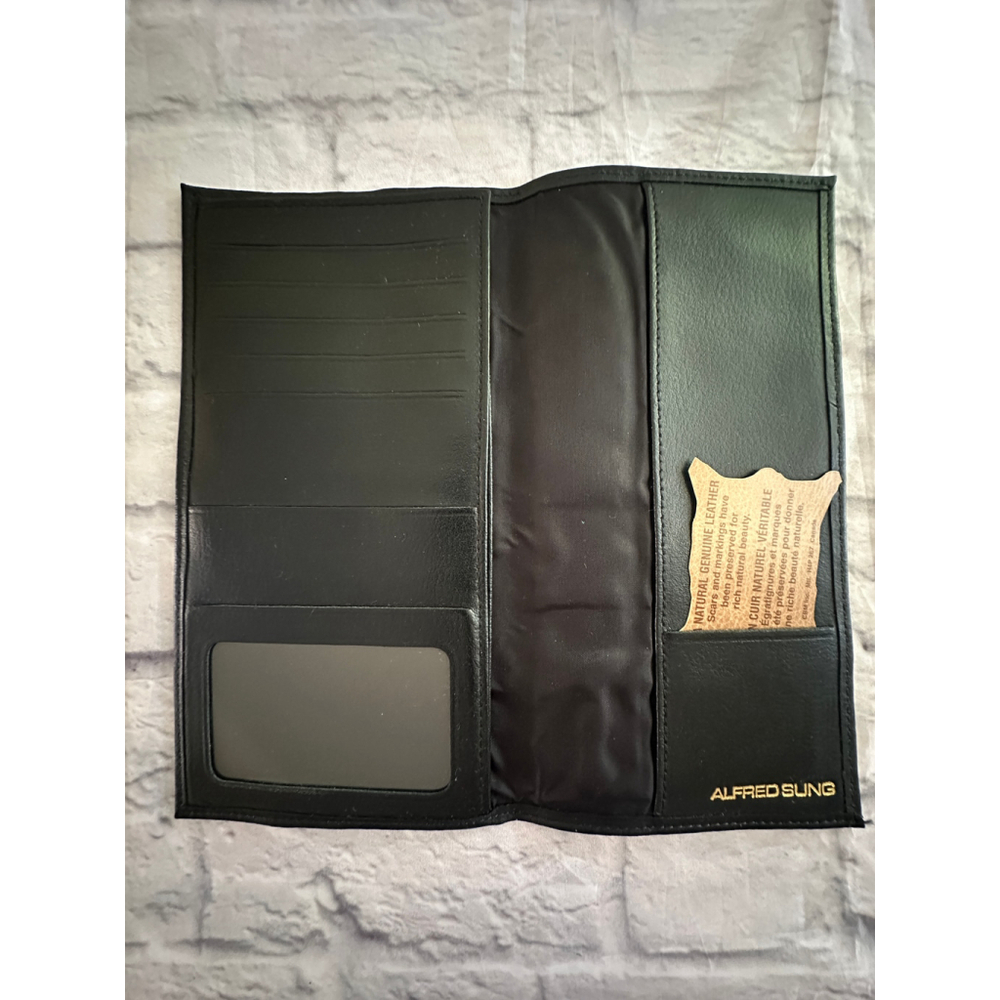 Alfred Sung Men's Black Leather Wallet - Picture 3 of 5